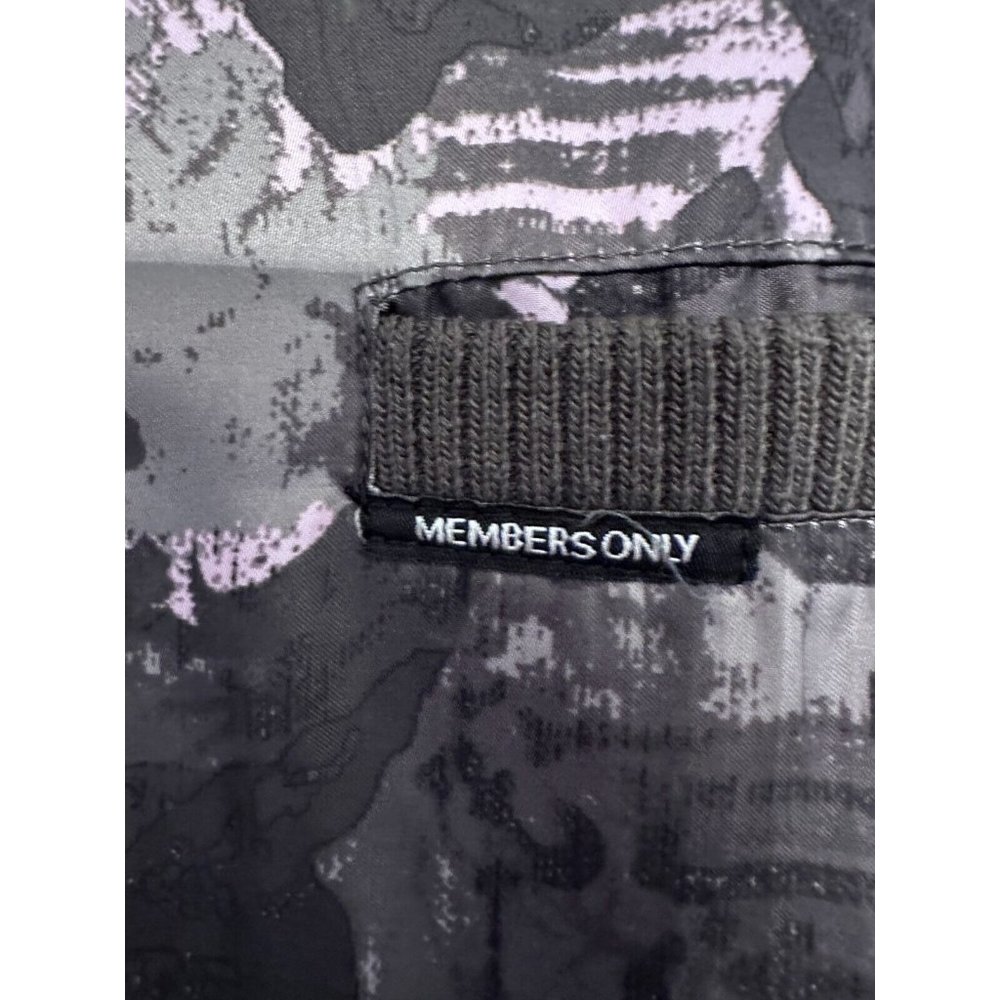 MEMBER'S‎ ONLY Jacket Satin Camo Pink Army Green Racer Bomber Boyfriend Size 10 - Picture 5 of 13